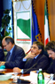 Il presidente Errani con gli assessori Peri e Zanichelli